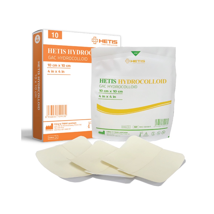 Miếng Dán Miếng Dán Mụn, Vết Thương, Sẹo, Phỏng Pô, Hút Dịch...đa năng Hydrocolloid HETIS 10x10cm (1 miếng) HETIS HYDROC