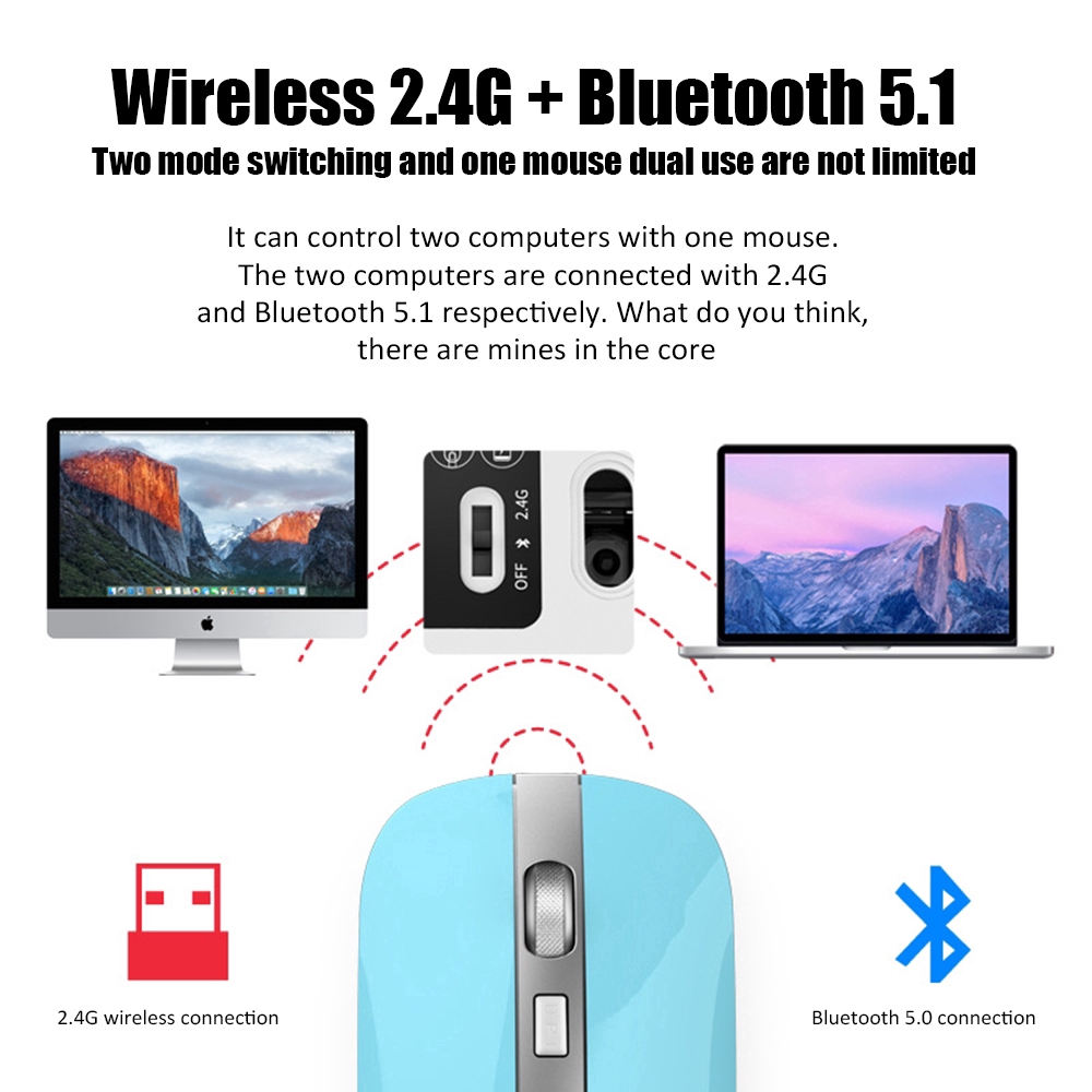 Chuột Quang Không Dây Bluetooth 5.1 2.4ghz