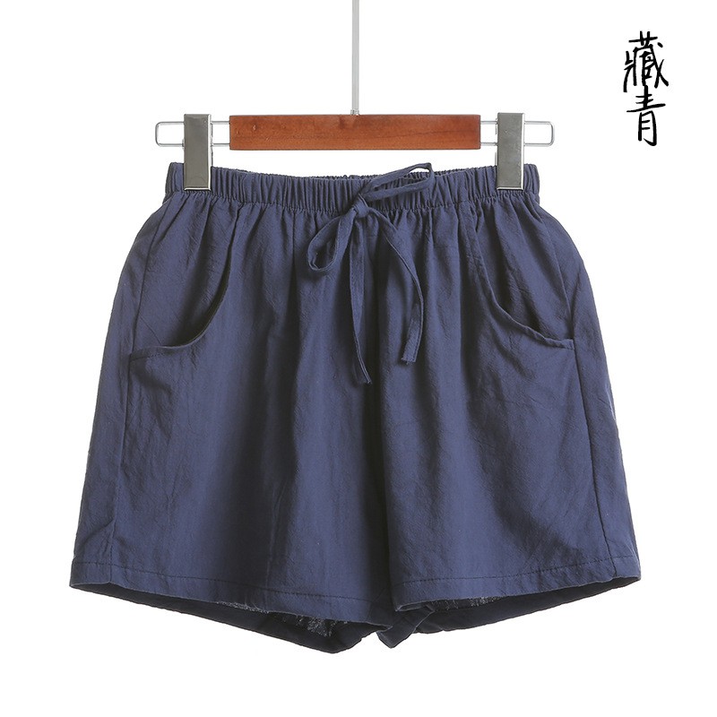 Quần Short Vải Lanh Cotton Ống Rộng Lưng Cao Thời Trang Mùa Hè Mới Cho Nữ 21 | BigBuy360 - bigbuy360.vn