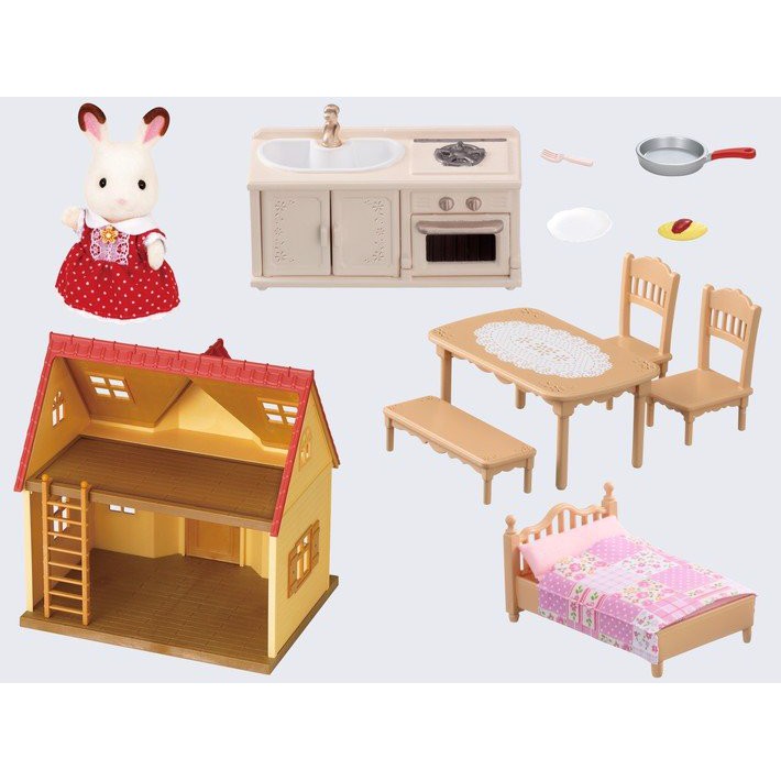 Đồ chơi Nhà Cosy bao gồm Thỏ và nội thất cơ bản Sylvanian Families Nhật Bản