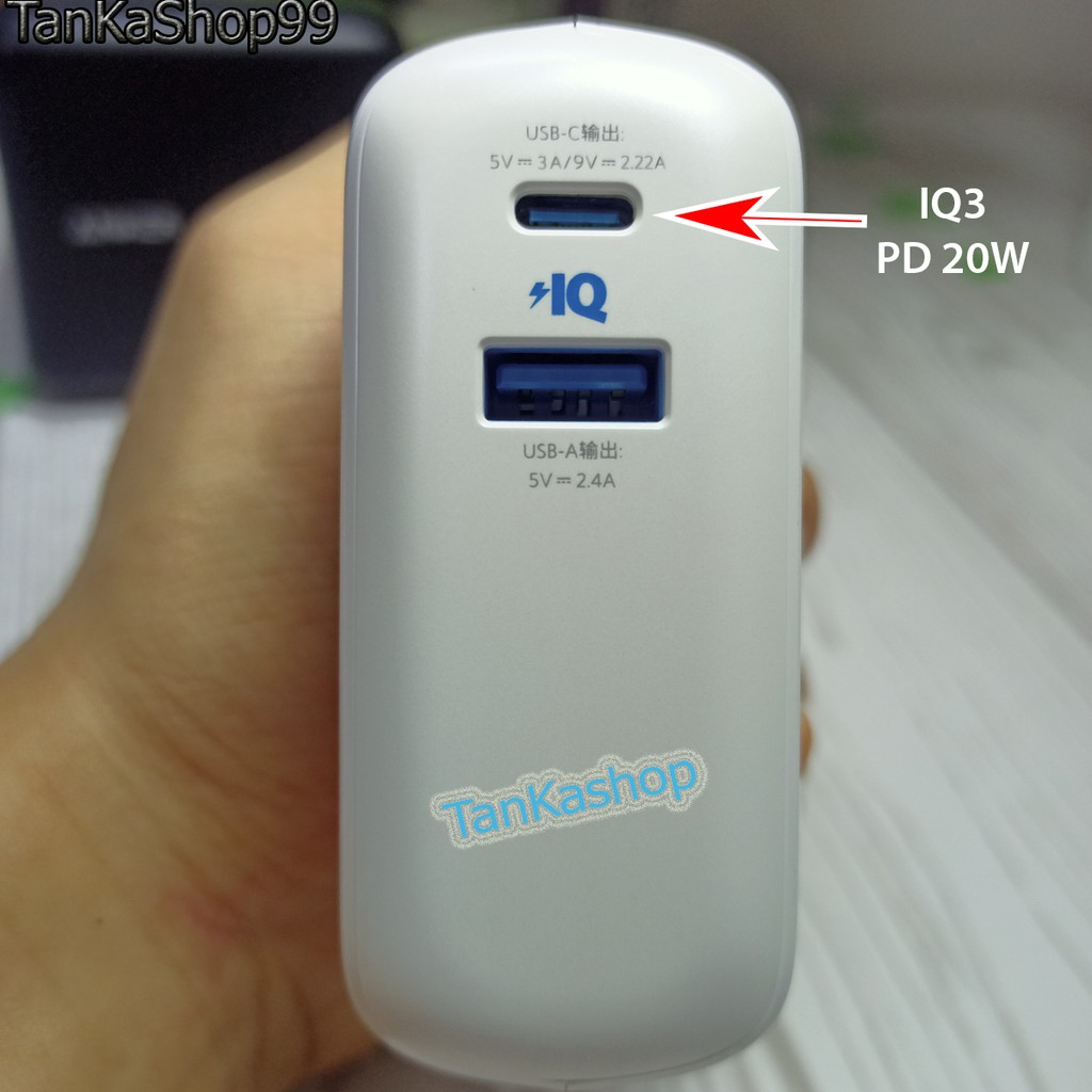 Củ Sạc Kiêm Pin Dự Phòng Anker Fusion 10.000mAh - A1623, Sạc Nhanh PD 20W Cho Iphone, QC 3.0 Cho Androi