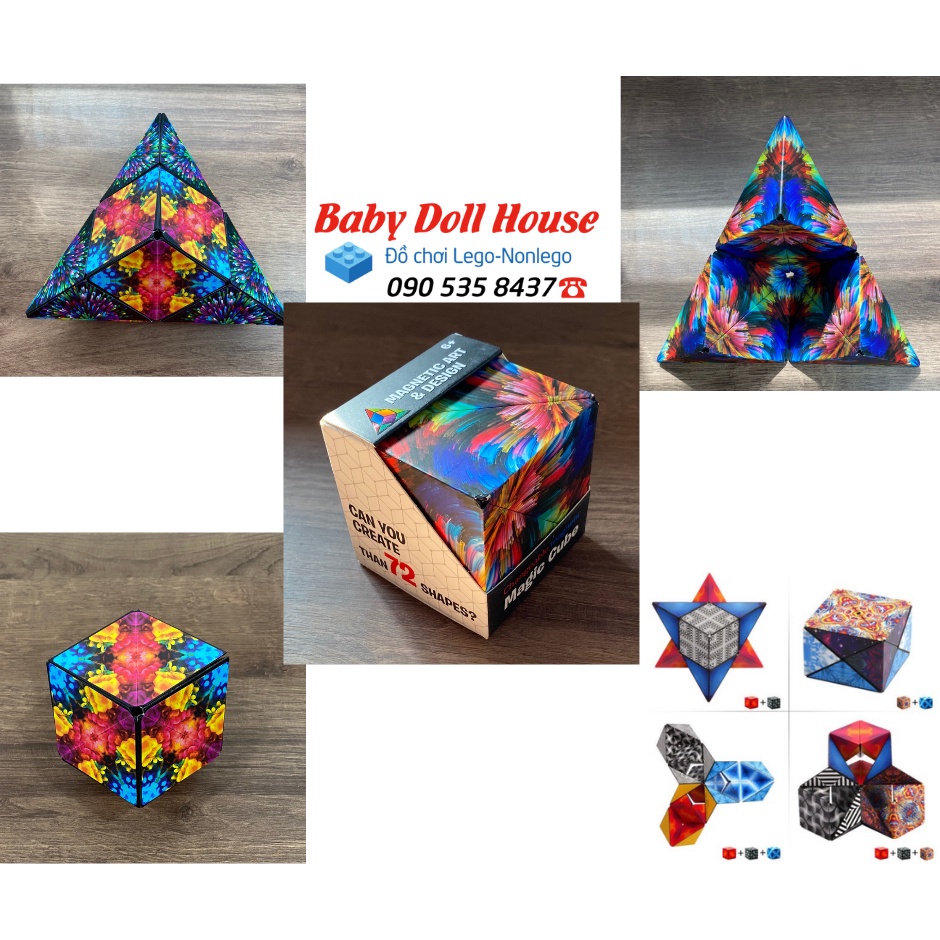 NEW Khối Rubik có thể thay đổi được, Magnetic Magic Cube, Đồ chơi xếp hình hình học 3D, Tùy tiện biến đổi IN STOCK