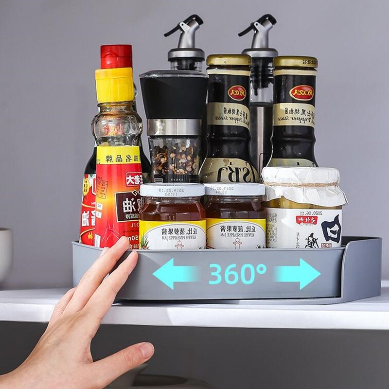 A - LIFE Khay Đựng Gia Vị Hình Vuông Có Thể Xoay Gắn Dưới Bồn Rửa Chén / Tủ Lạnh / Tủ Lạnh Cho Nhà Bếp / Tủ Lạnh / Hàng Có Sẵn * Giao Hàng Nhanh Chóng