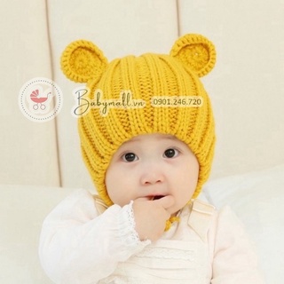 Nón len tai gấu cột dây siêu cưng (6m-3y)