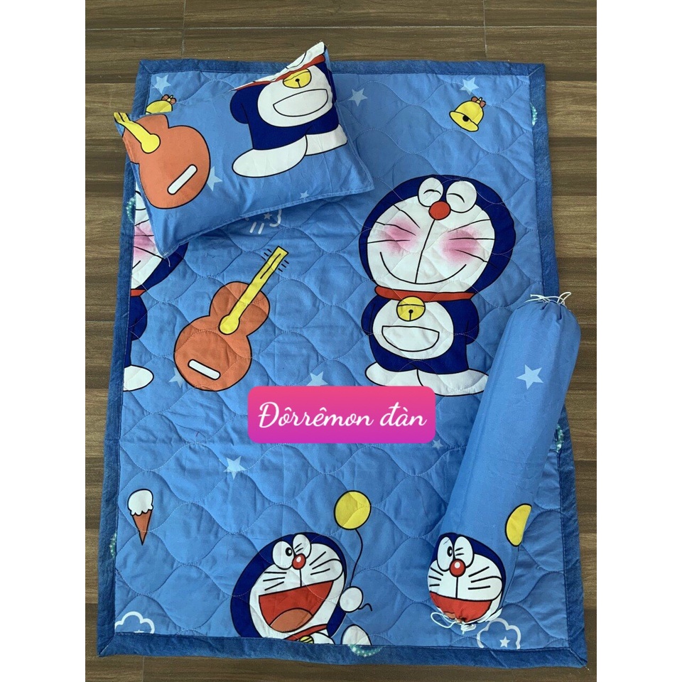 Bộ Chăn Gối Cho Bé Đi Học,set 3 món đầy đủ,vải cotton poly,được chọn nhiều mẫu-mẫu công chúa elsa xanh mới