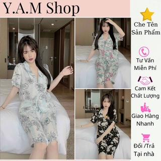 Đồ ngủ quần lửng Mango ngắn tay siêu dể thương- Đồ bộ mặc nhà Pịjama lụa mango Cao Cấp 40-65kg - YAM_Shop