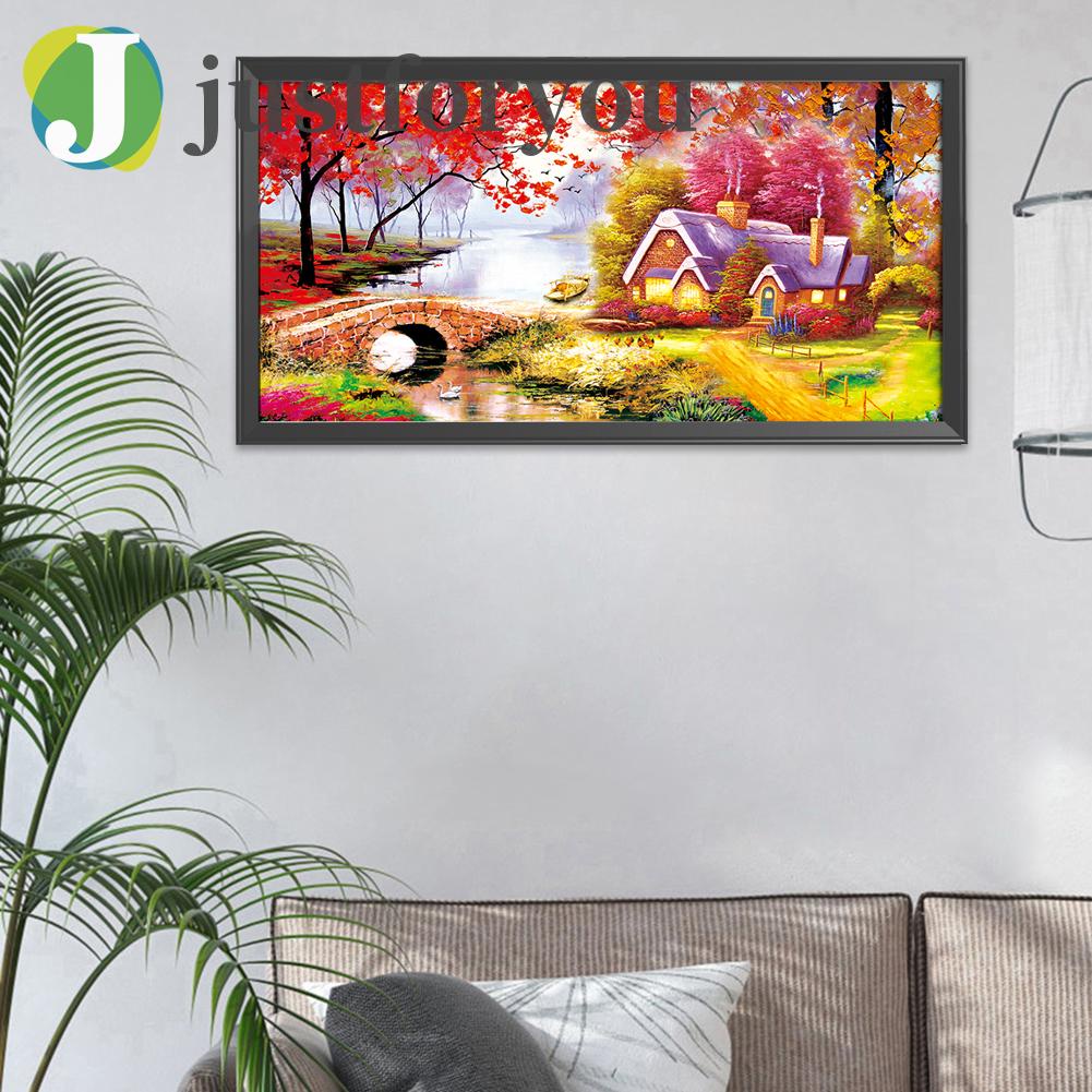 Bộ Tranh Thêu Chữ Thập Họa Tiết Phong Cảnh 11ct Trang Trí Nhà Cửa Diy