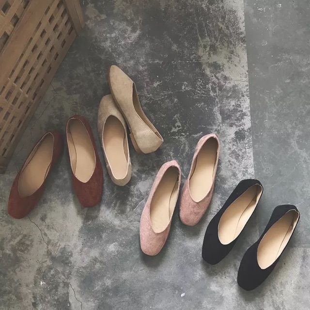 Giày búp bê da lộn GL001