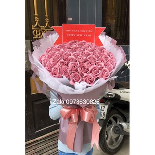 Hoa sáp thơm bó 60 bông ghép chữ cái