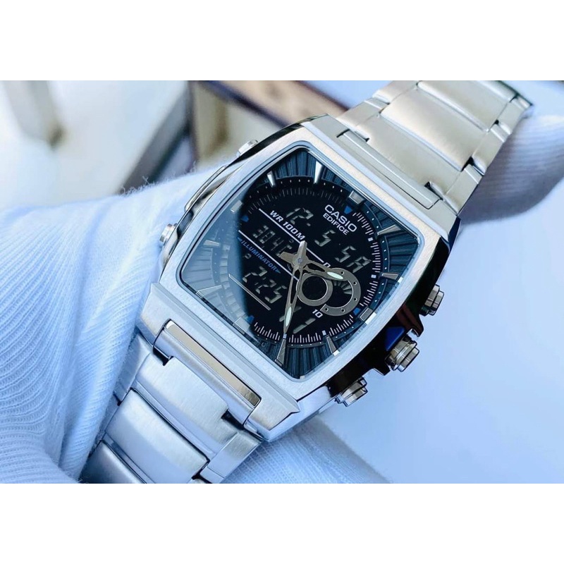 ĐỒNG HỒ NAM CHÍNH HÃNG Casio EFA-120D-1A màn hình kỹ thuật số Analog kiêm nhiệt kế