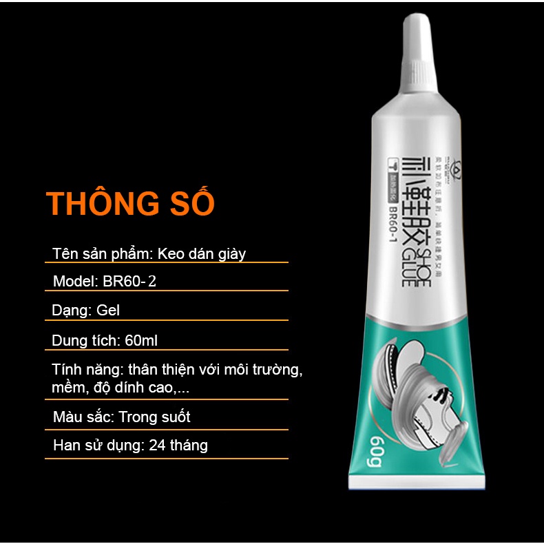 Keo Dán Giày Thể Thao Siêu Dính Dùng Nhiệt Trong Suốt RUANGU 60g Cao Cấp, Dán Tốt Hơn Keo SeaGlue, Chịu Nước, Dính Chắc