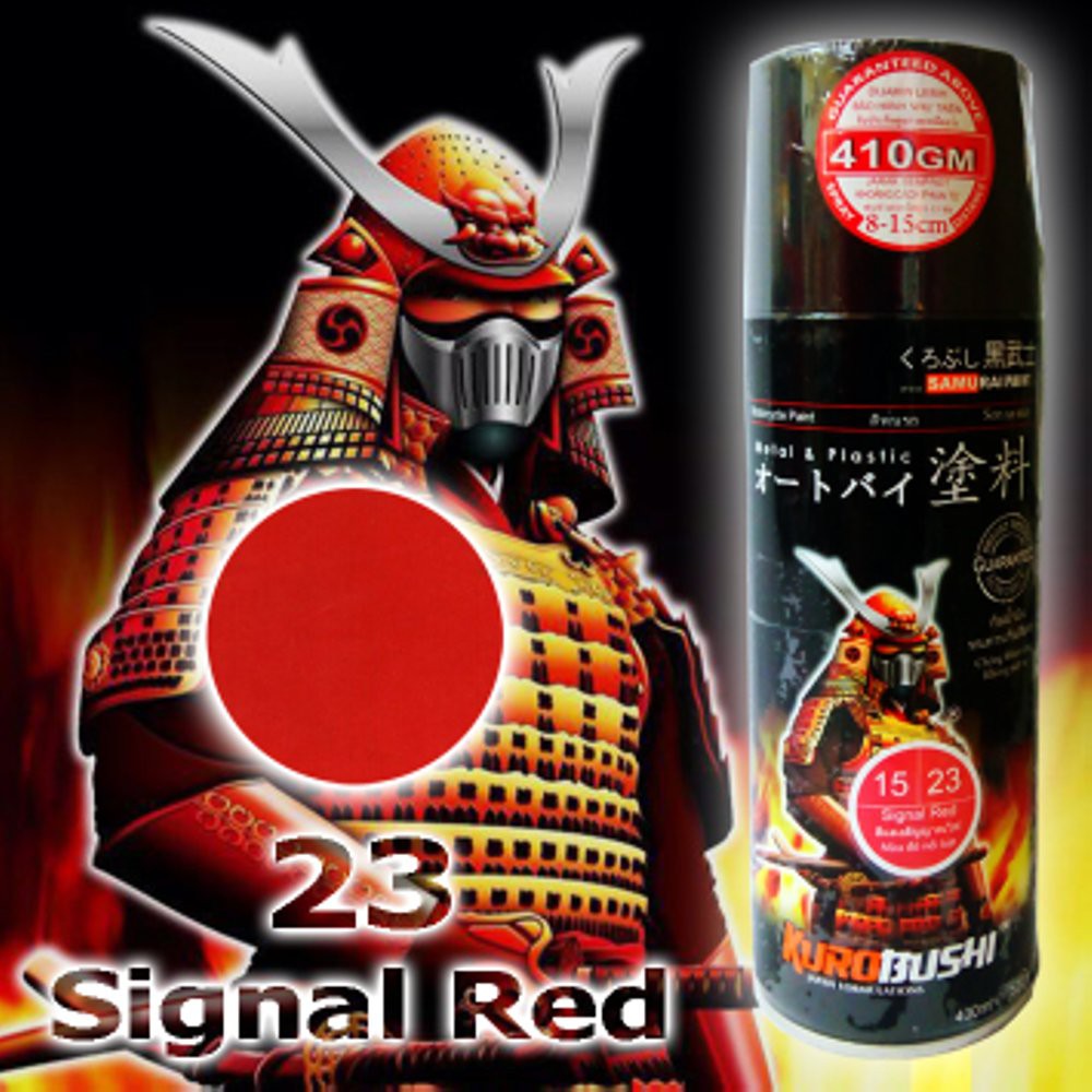 23 _ Chai sơn xịt sơn xe máy Samurai 23 màu đỏ nổi bật _ 23 Red Samurai _ shop uy tín, giao hàng nhanh