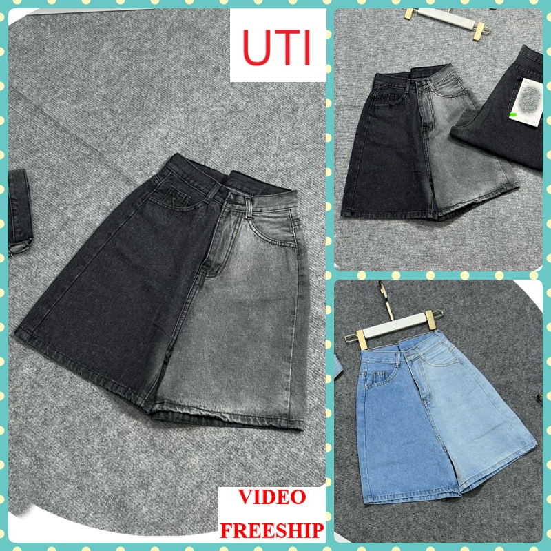 QUẦN JEANS NGỐ LỬNG NỮ LƯNG CAO LAI CUỐN 2 ỐNG 2 MÀU XÁM XANH LẠ SIÊU HOT CỰC ĐỈNH CAO UTI