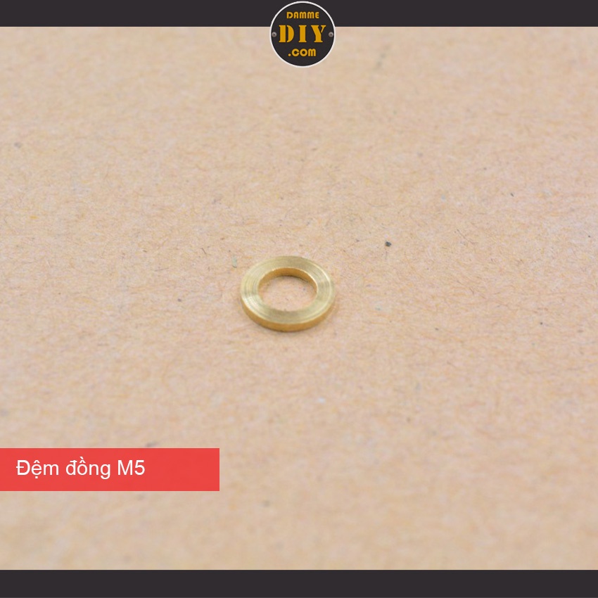 Bộ 10 Vòng đệm bằng đồng M5 được gia công phẳng 2 mặt độ chính xác cao