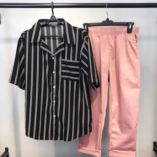 Quần baggy hồng kaki - Basic pants unisex ( Kèm ảnh thật )