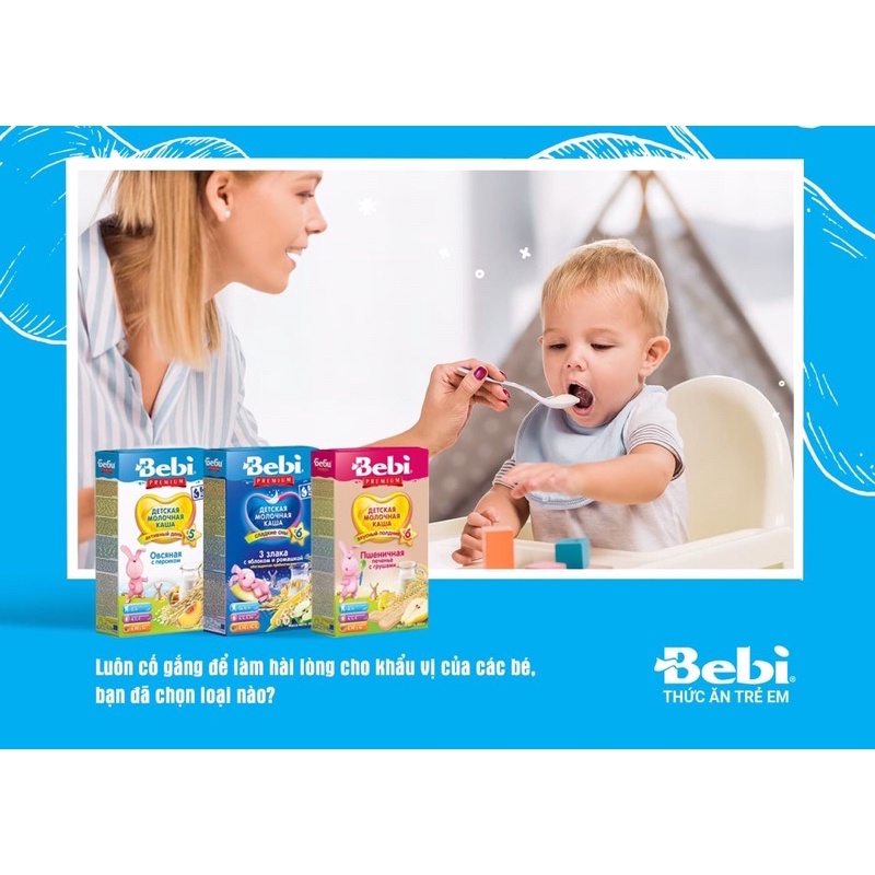 Bột ăn dặm trẻ em Bebi - trên 4 tháng và từ 9 tháng tập nhai