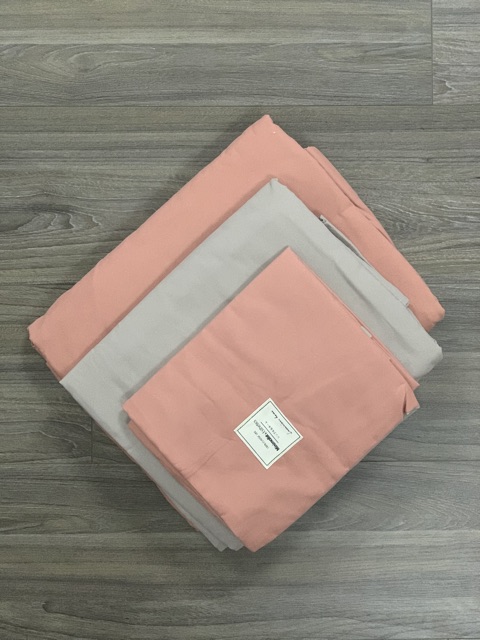 [FREESHIP] Bộ chăn ga gối Cotton đũi: màu cam phối beige | BigBuy360 - bigbuy360.vn