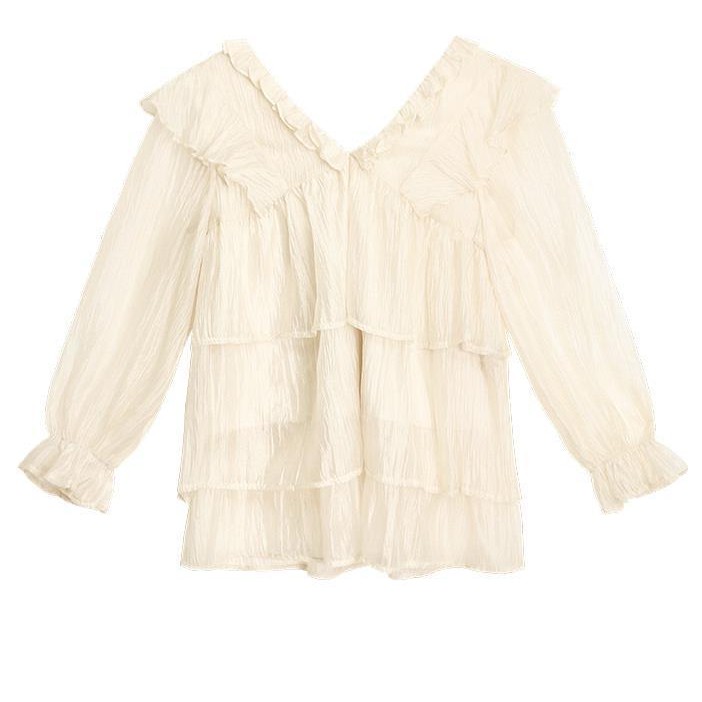 Áo Chiffon Tay Dài Dáng Rộng Kiểu Hàn Quốc Thời Trang Mùa Thu Dành Cho Nữ