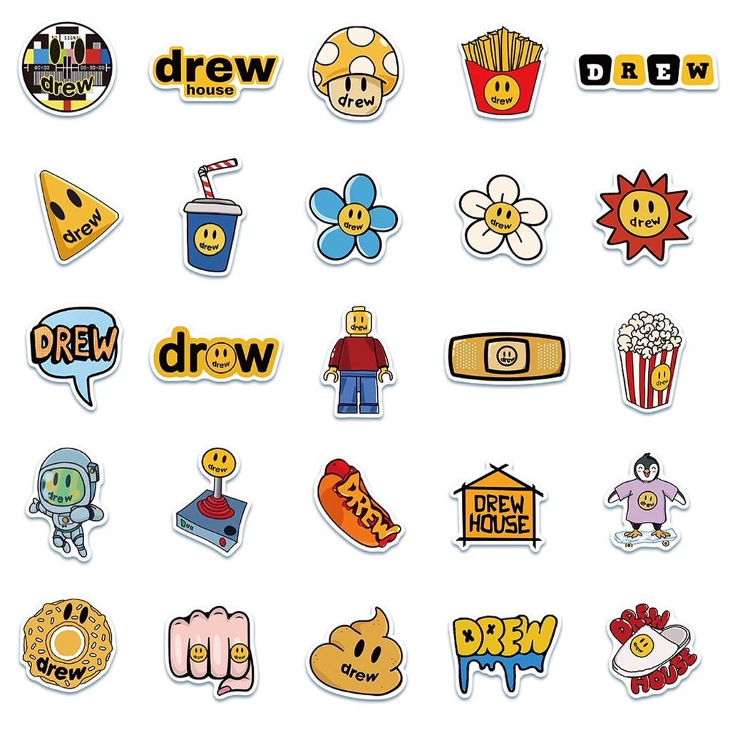 Bộ 100 Sticker DREW cá tính chống nước dán trang trí vali mũ bảo hiểm xe máy | Rinart.vn