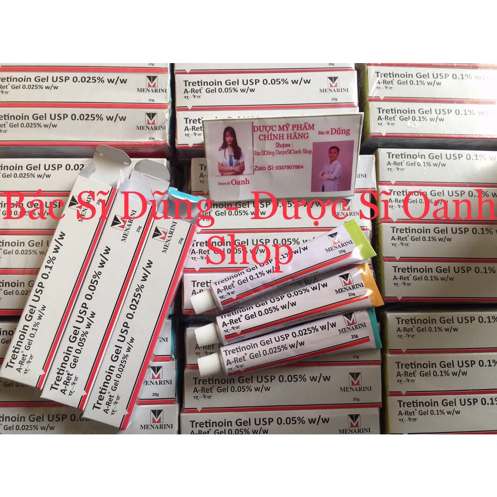 Tretinoin Aret  Dạng Gel 0,025% - 0,05% - 0,1% Mờ Thâm , Mụn