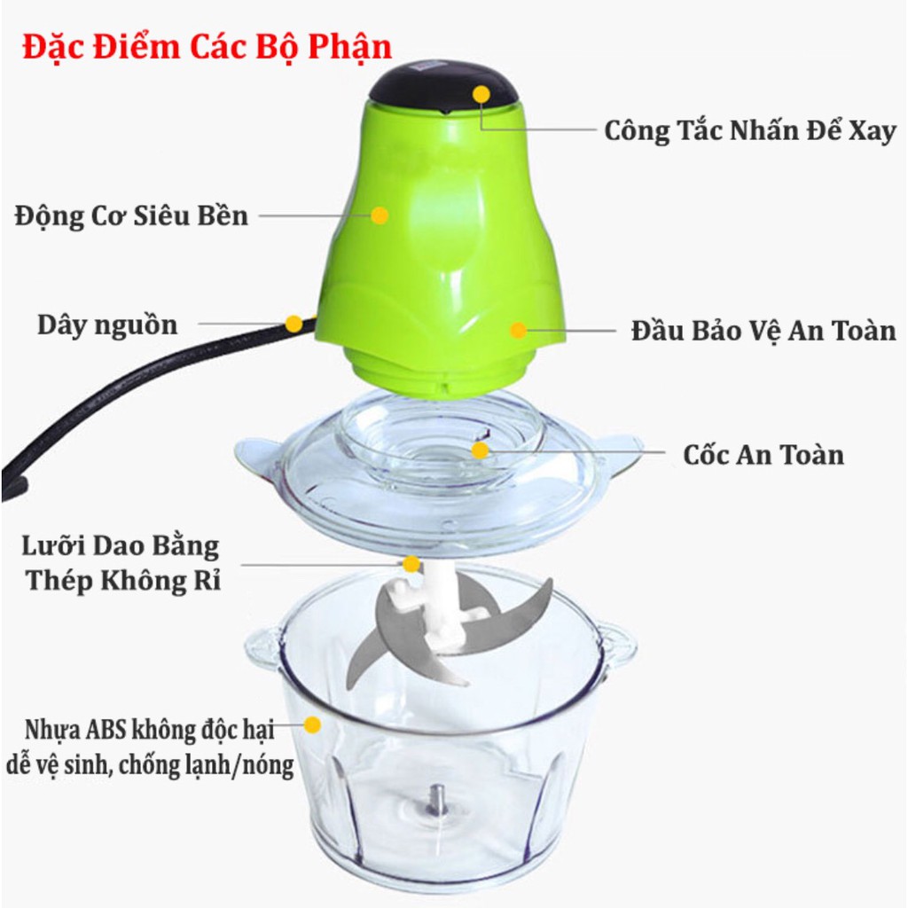 Máy Xay Cối ABS Dung Tích 2 Lít, Xay Khỏe