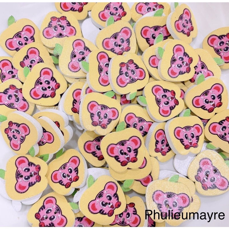 Set 10 nút ( cúc )áo hai lỗ hình táo