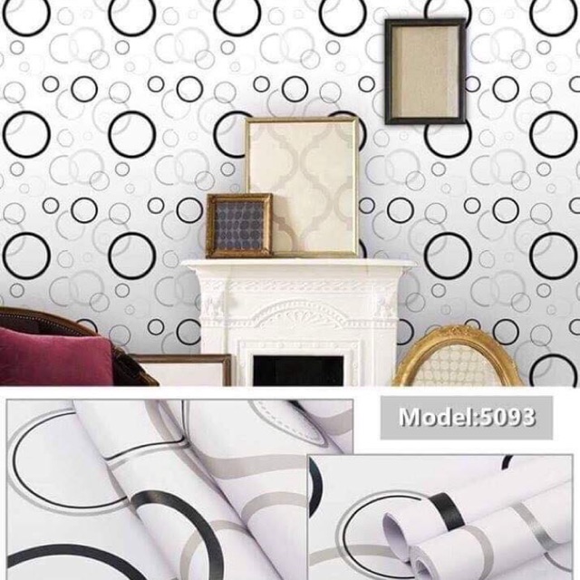 Giấy dán tường hình Ô tròn khổ 45cm