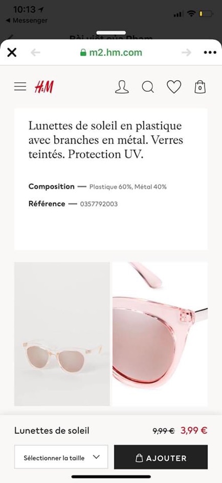 Kính mát hồng HM | BigBuy360 - bigbuy360.vn