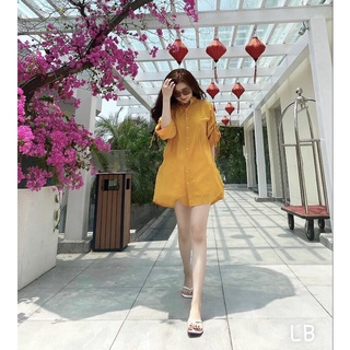 Váy sơ mi dây rút form thụng( video thật)