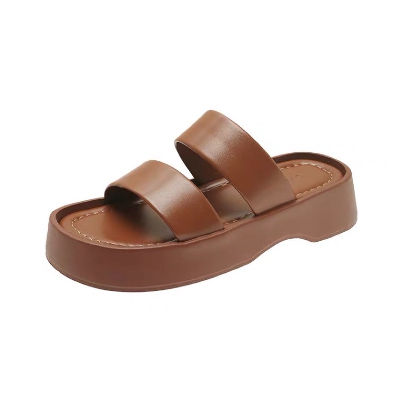Sandal da quai ngang, đế xuồng cao 5cm phong cách quý phái, T141