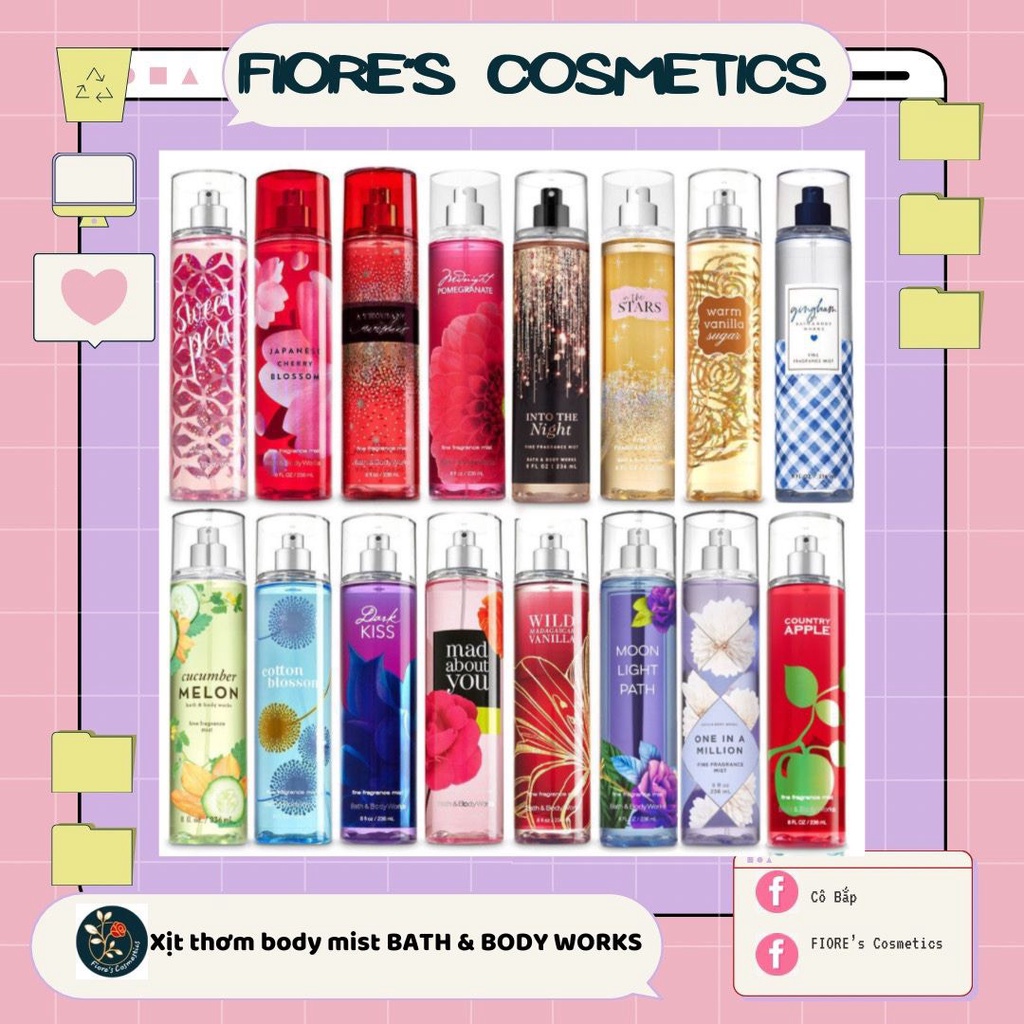 Xịt Nước Hoa Toàn Thân Bath And Body Works Body Mist