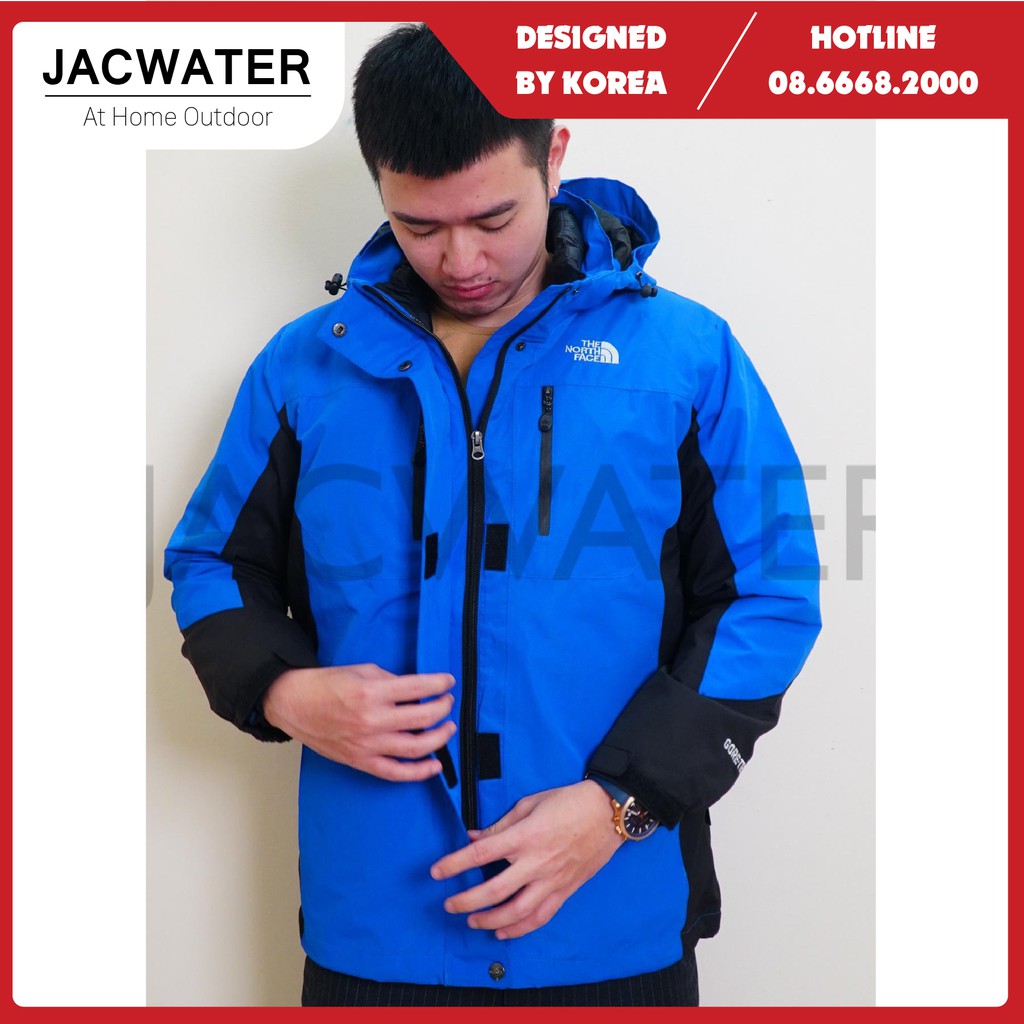 Áo gió lông vũ 5in1 giữ nhiệt tốt du lịch, vải GORE TEX chống nước JACWATER V5in1