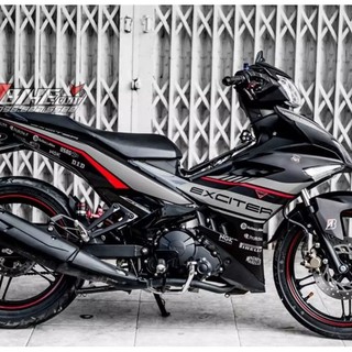 Tem rời exciter 150 đen phối xám đỏ đẹp - decal huyentran