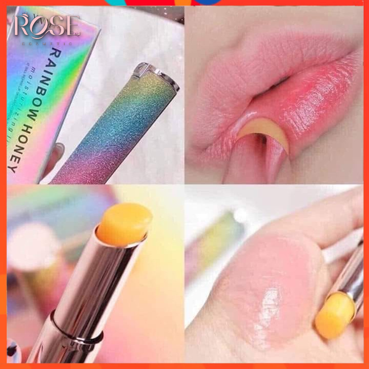 Son Dưỡng Môi YNM ⚡⚡ Rainbow Honey Lip Balm Dưỡng Môi Đổi Màu, Mềm Môi, Khử Thâm Hàn Quốc 3G
