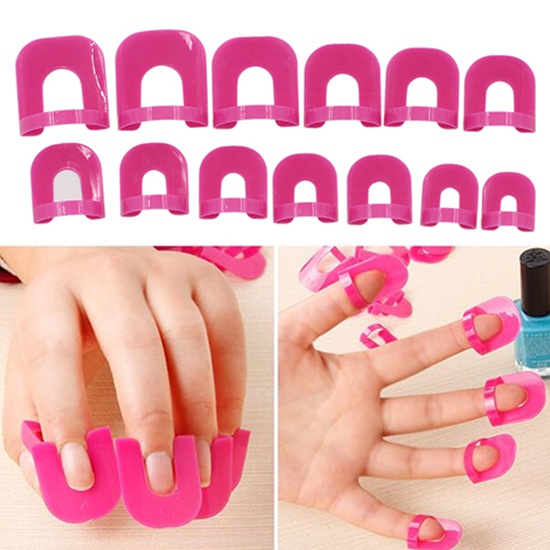 Set 26 Kẹp Nhựa Chống Lem Sơn Móng Tay + 1 Miếng Dán