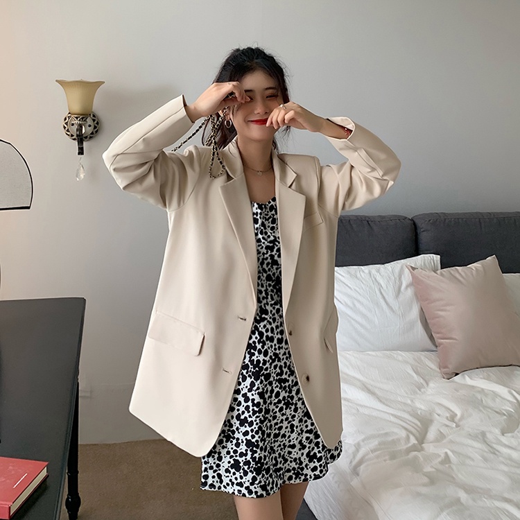 Áo Khoác Dáng Rộng 49340 Có Đệm Vai Dễ Phối Đồ Cao Cấp Dành Cho Bạn Nữ