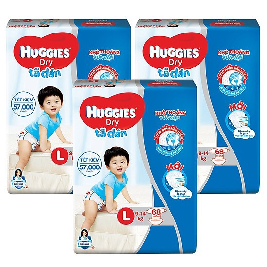 TÃ DÁN HUGGIES SIZE M - 76 MIẾNG (CHO TRẺ 6 - 11KG)