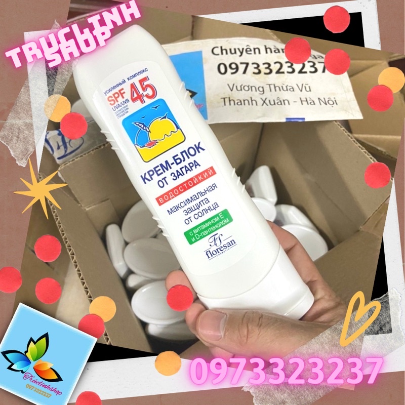 Kem chống nắng Floresan Spf 45+ màu trắng 125ml  Nga
