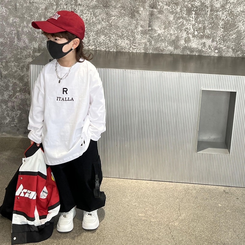 Quần Jogger kaki đai cá tính bé trai