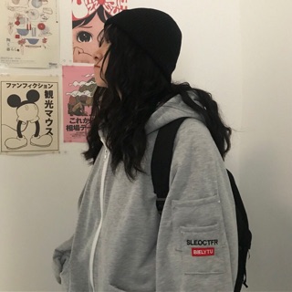 ORDER ÁO KHOÁC NỈ BÔNG FORM RỘNG ULZZANG (sẵn 1 đen XL)