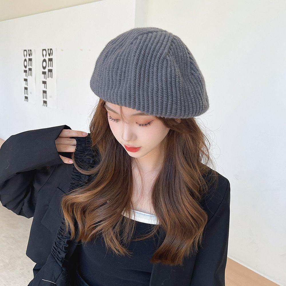 MOCHO Mũ Beret Dệt Kim Chất Liệu Dày Dặn Co Giãn Thời Trang Mùa Đông Cho Nữ