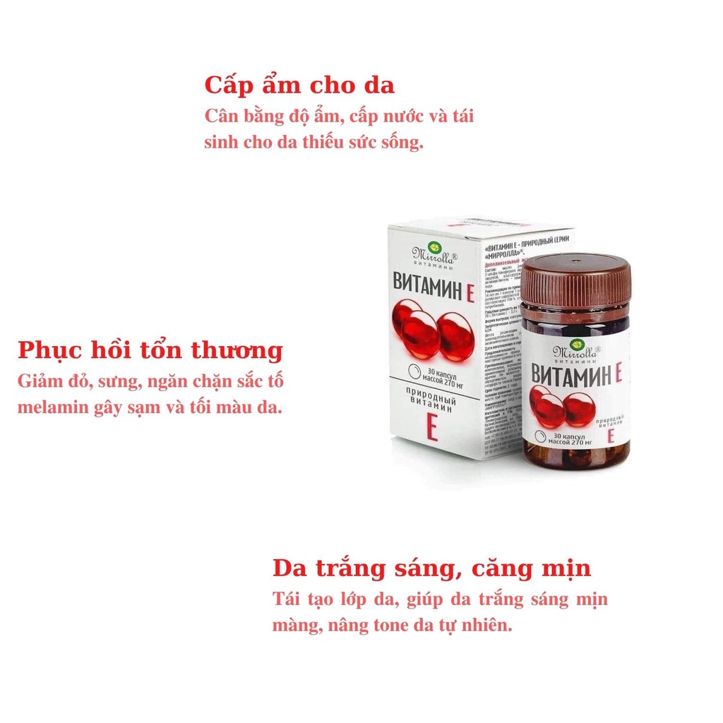 Vitamin e đỏ nga mirrolla - hàm lượng 270mg chính hãng đủ bill - ảnh sản phẩm 2