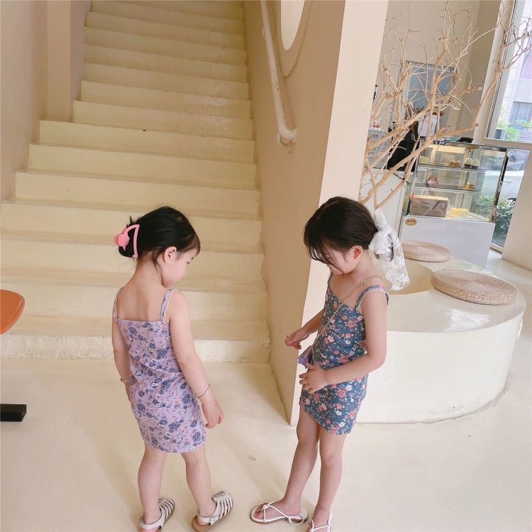Đầm Hoa Hai Dây Dáng Ôm Thời Trang Mùa Hè Hàn Quốc Cho Bé