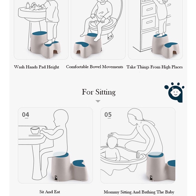 Bệ bước chân trẻ em có thang để hình thành thói quen rửa tay độc lập
