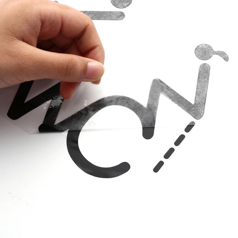 1 Nhãn Dán Trang Trí Cửa Phòng Vệ Sinh Họa Tiết Logo Màu Đen Vui Nhộn
