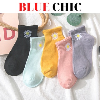 Tất Nữ nhiều màu họa tiết hoa cúc trắng.