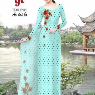 Vải áo dài chấm bi