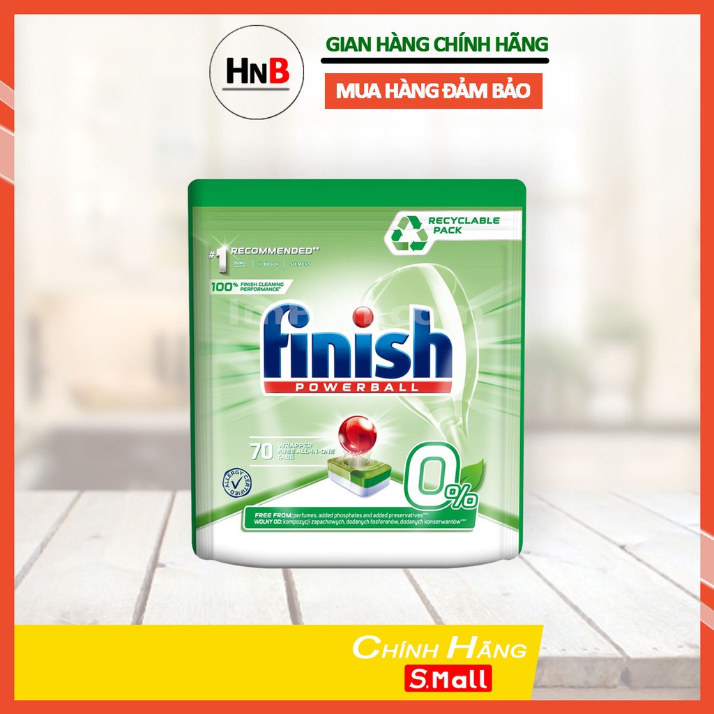 Viên rửa bát Finish Power Eco 0% Túi 70 viên