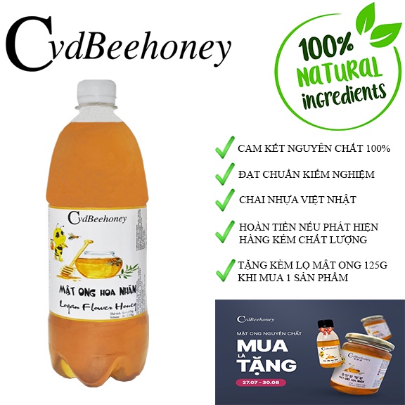 Mật Ong Nguyên Chất Hoa Nhãn 1000ml (1400g) Cvdbeehoney Ocop - Logan Flower Honey | BigBuy360 - bigbuy360.vn