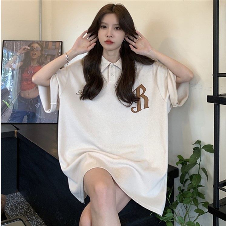 Áo Thun Ngắn Tay Thêu Họa Tiết Xinh Xắn Dành Cho Nữ